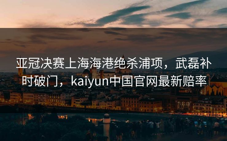 亚冠决赛上海海港绝杀浦项，武磊补时破门，kaiyun中国官网最新赔率