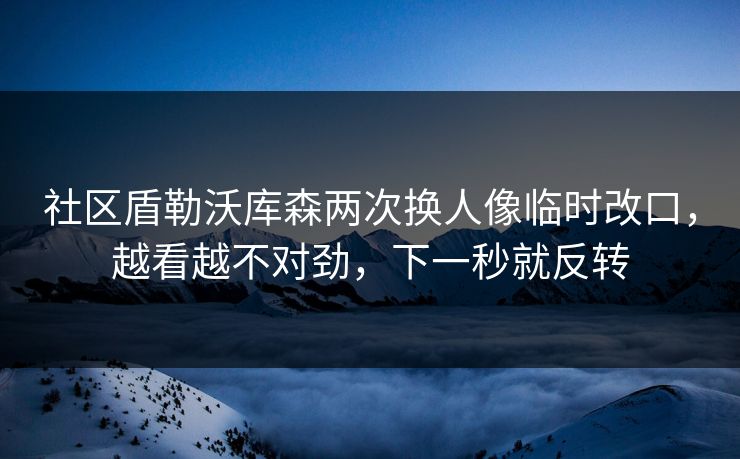 社区盾勒沃库森两次换人像临时改口，越看越不对劲，下一秒就反转