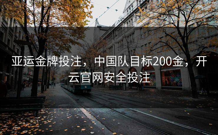 亚运金牌投注，中国队目标200金，开云官网安全投注